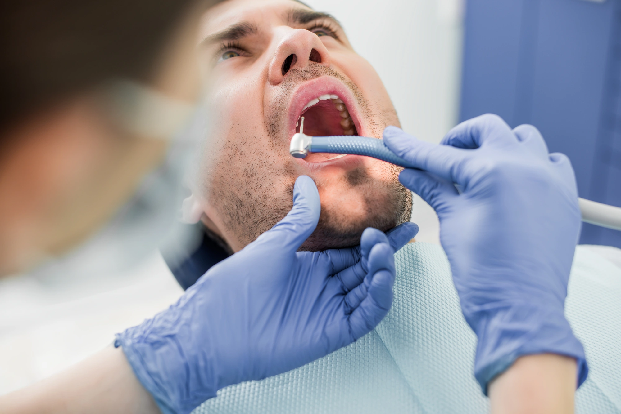 patient having dental cleanings